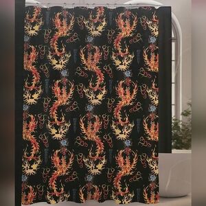 🐦‍🔥 Ed Hardy Phoenix Rising Shower Curtain Set 14 Pieces